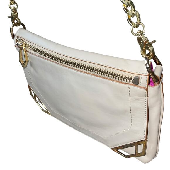 Botkier Shoulder Bag Chain Deco Strap Convertible Purse Leather - Picture 11 of 13